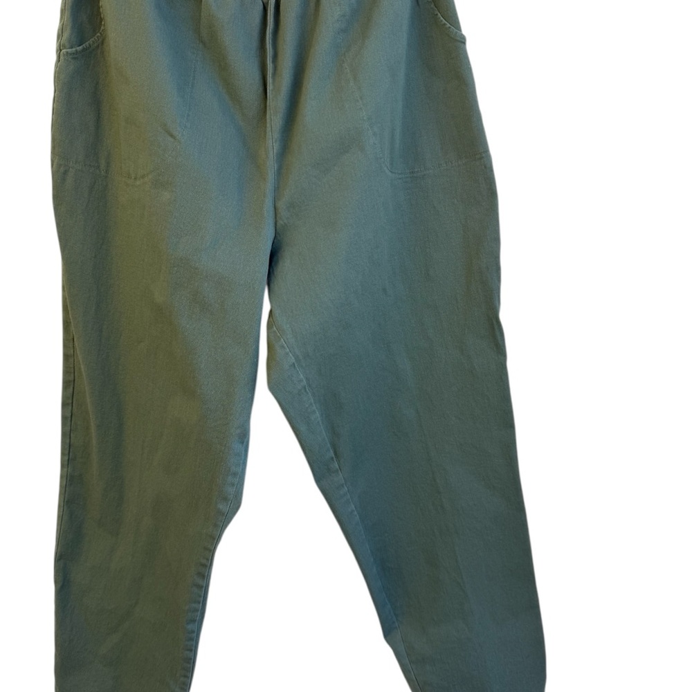 Denim&Co Women’s Pants Original Waist High Rise Stretch Side Pocket Green XL